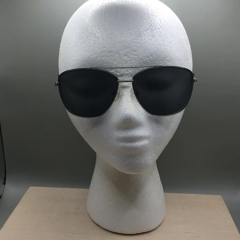 Nicole Miller Carmel C03 Matte Silver Gunmetal Pilot Sunglasses 57-14-140 UNISEX